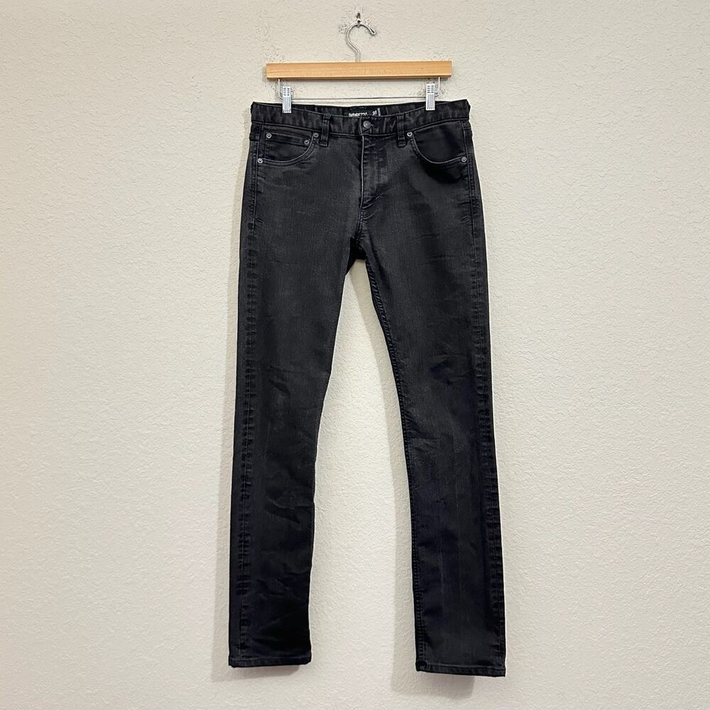 BETABRAND Jeans Black Denim Stretch Slim Straight Leg Streetwear
